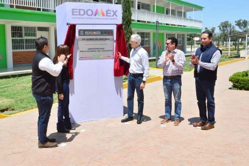 Entrega Alfredo del Mazo infraestructura para la Universidad Politécnica de Texcoco, becas y laptops